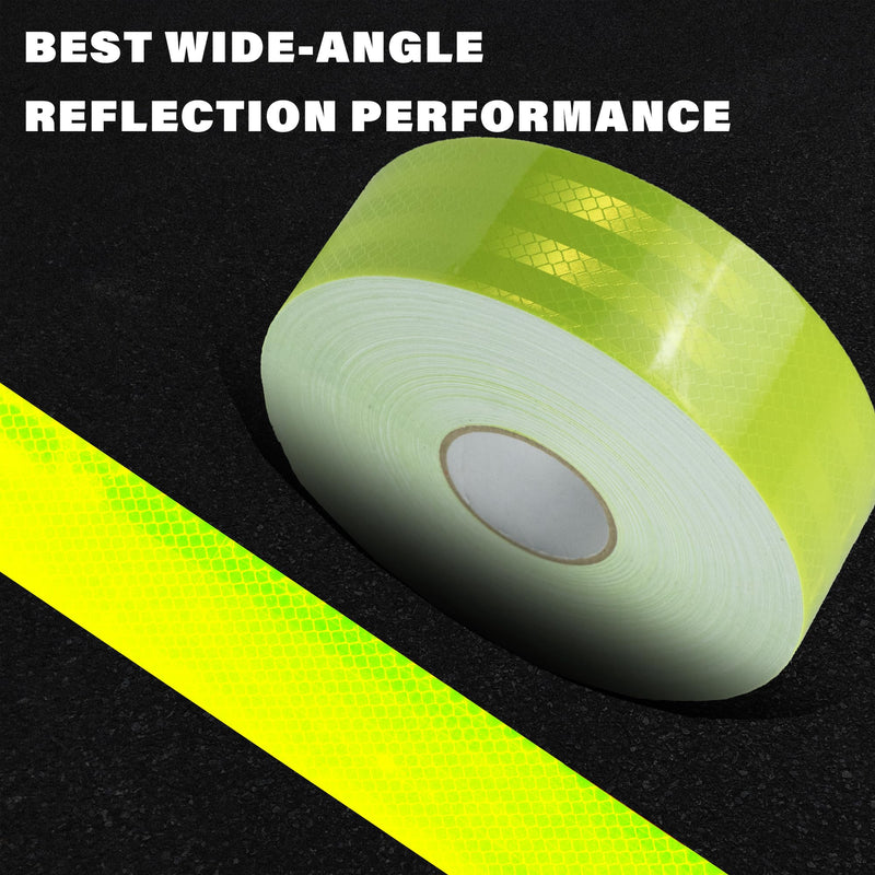 [Australia - AusPower] - 2 Inch X 30 FT Reflective Tape Outdoor Waterproof DOT-C2 Fade Resistant Fluorescent Green Reflective Tape Strong Adhesive Safety Warning Tape Reflector Conspicuity Tape for Trailer Trucks Bikes 2IN x 30FT 