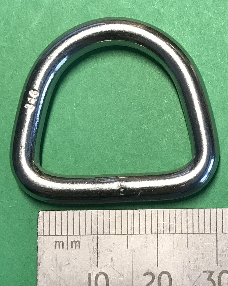US STAINLESS 10 Pieces Stainless Steel 316 D Ring Welded 5mm x 25mm ID (3/16" x 1") Marine Grade Dee