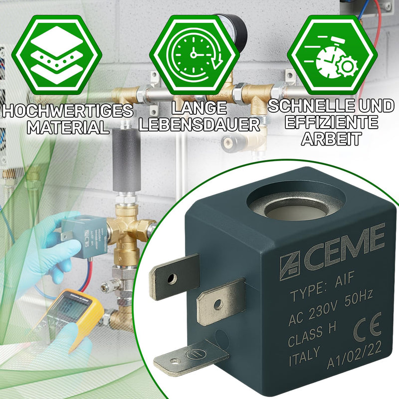 Coil Type AIF for Solenoid Valve 230 V 50 Hz Diameter 10 mm 29 x 22 x 27 mm ONIX TECH