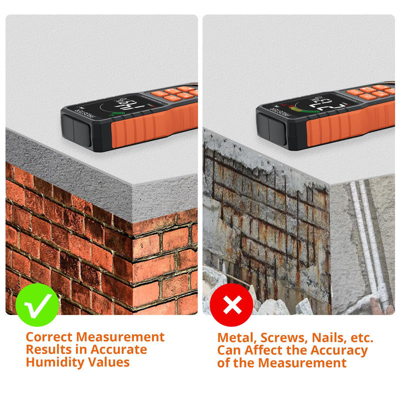 [Australia - AusPower] - Proster Moisture Meter - Pinless and Non Destructive Wood Moisture Meter for Softwoods Hardwoods Walls Digital Moisture Tester for Drywall Wood Masonry 