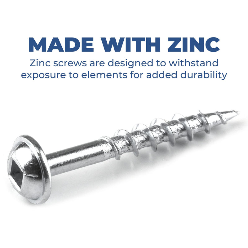 [Australia - AusPower] - Kreg SML-C125-250 Zinc Pocket Screw - 1 1/4 Inch #8 Coarse Thread - Maxi-Loc Head - 250 Count 
