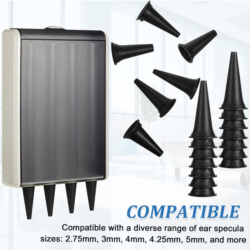 [Australia - AusPower] - 2 Pcs Reusable Otoscope Specula Dispenser Plastic Specula Dispenser for Disposable Ear, Black 