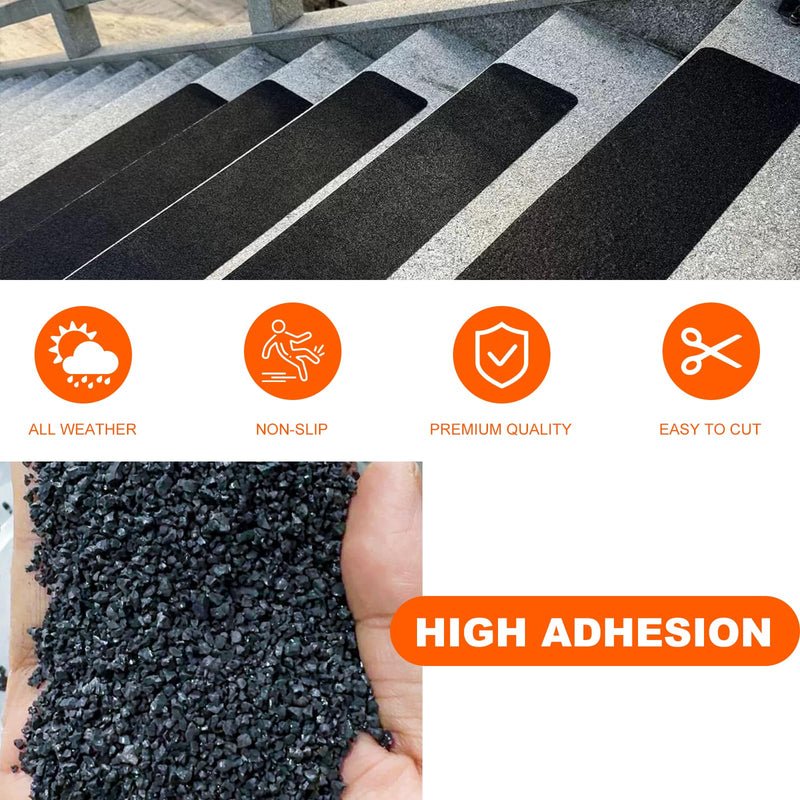SIKEDEPRO 4" x 33Ft Heavy Duty Anti-Slip Tape,Skateboard Grip Tape, Non-Skid Safety Traction Tape for Staircases Outdoor/Indoor, Waterproof High Traction Stairs Non Skid Treads 4inch