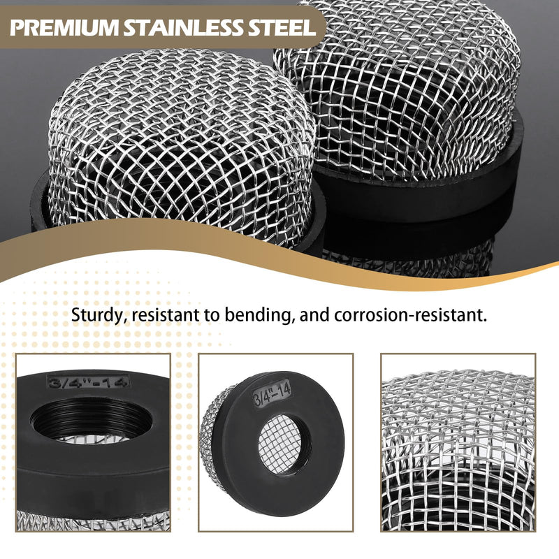 [Australia - AusPower] - 1 Pack Stainless Steel Strainer ¾ Inch -14, Industrial Plumbing Inline, Aerator Screen Wire Mesh Compatible with Livewell Pump, Garden Washers Water Filter Sprayer Garden Hose Suction Line. 