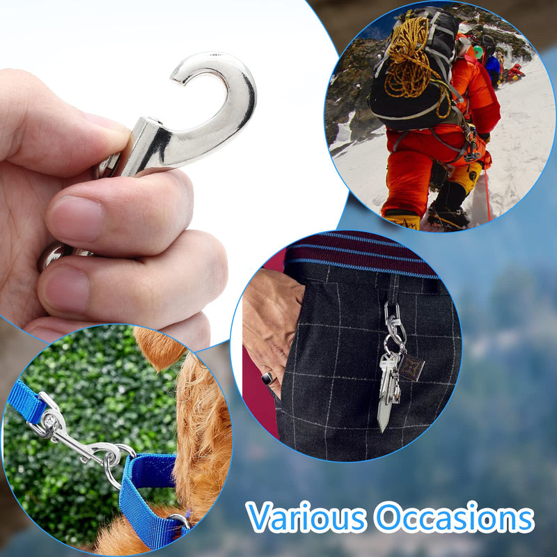 [Australia - AusPower] - 5 PCS Double Ended Bolt Snap Hook, 3.5inch Zinc Alloy Hook Metal Clips, Heavy Duty Trigger Chain Clips for Key Chain Dog Leash Horse Pet Sling Feed Buckets 5Pcs Large 