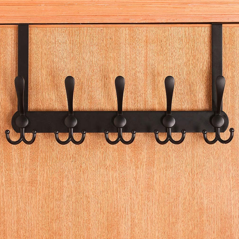 [Australia - AusPower] - Encozy Over The Door Hooks,Coat Rack for Hanging Clothes Hat Towel (Heavy Duty Black 1pcs) … 