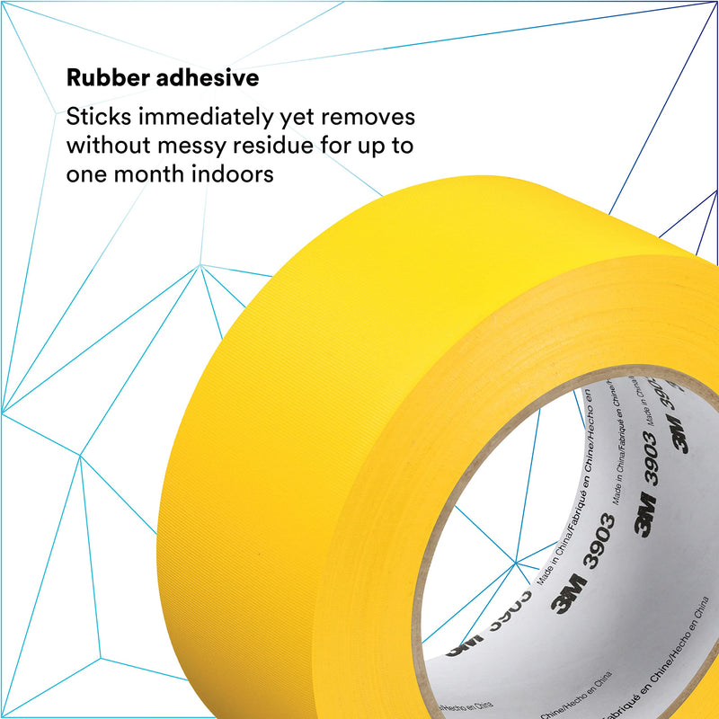 3M Vinyl Duct Tape 3903, Yellow, 2 in x 50 yd, 6.5 mil, Individually Wrapped Conveniently Packaged