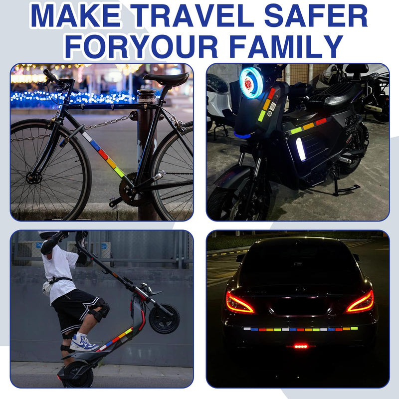 LOGJAM 100 PCS Reflective Stickers - High Visibility Waterproof Reflective Tape Safety Warning Sticker for Vehicle Car Bike Truck Motorcycle Helmet, 1.18 x 3.15 Inch