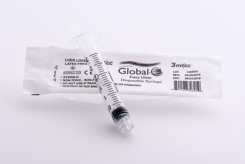 (Qty 200) EASY GLIDE 3cc Luer Lock Syringe (No Needle)