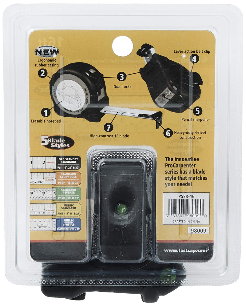 FastCap PSSR-16 16 Foot Pro Carpenter Standard Reverse Measuring Tape (Pack of 2) 4.9 m (Pack of 2)