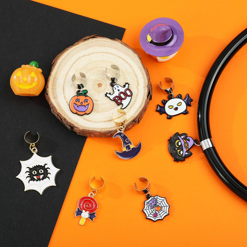 [Australia - AusPower] - 8Pcs Stethoscope Charms Personalized Halloween Themed Stethoscope Accessories Gifts for Nurse Graduates Doctor Surgeons Veterinarians and Medical Assistant Halloween Theme 