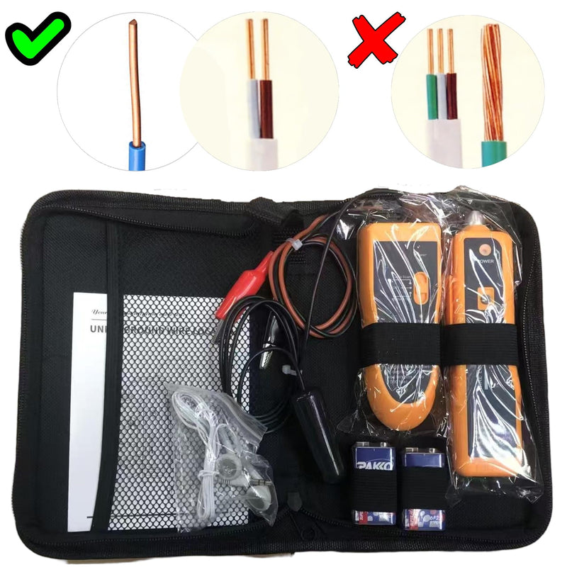 [Australia - AusPower] - F02 Underground Wire Locator, Hidden Wire Tracer, Buried Break Cable Tester for Electric Pet Dog Fence Wire Tracker, Irrigation Control Sprinkler Valve Finder, Depth 2-3FT, Length 1000FT 