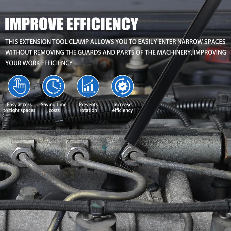 [Australia - AusPower] - Adjustable Extension Clamp Wrench Tool for Tight Spaces, Holds Nuts, Bolts, Hose Clamps 