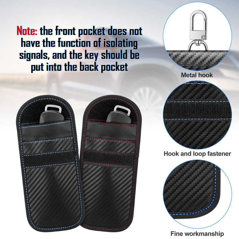 [Australia - AusPower] - Faraday Bag for Key Protectors Fob 4 Pcs, Faraday Cage Protector, Car RFID Signal Blocking Key Fob Protector, Double Layers of Shielding Anti Theft Faraday Pouch 