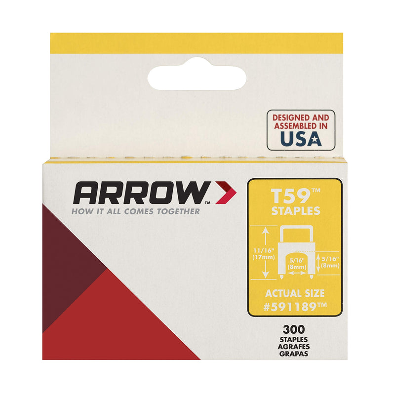 [Australia - AusPower] - Arrow Fastener 591189SS Genuine T59 Stainless 5/16-Inch by 5/16-Inch Staples, Clear, 300-Pack 