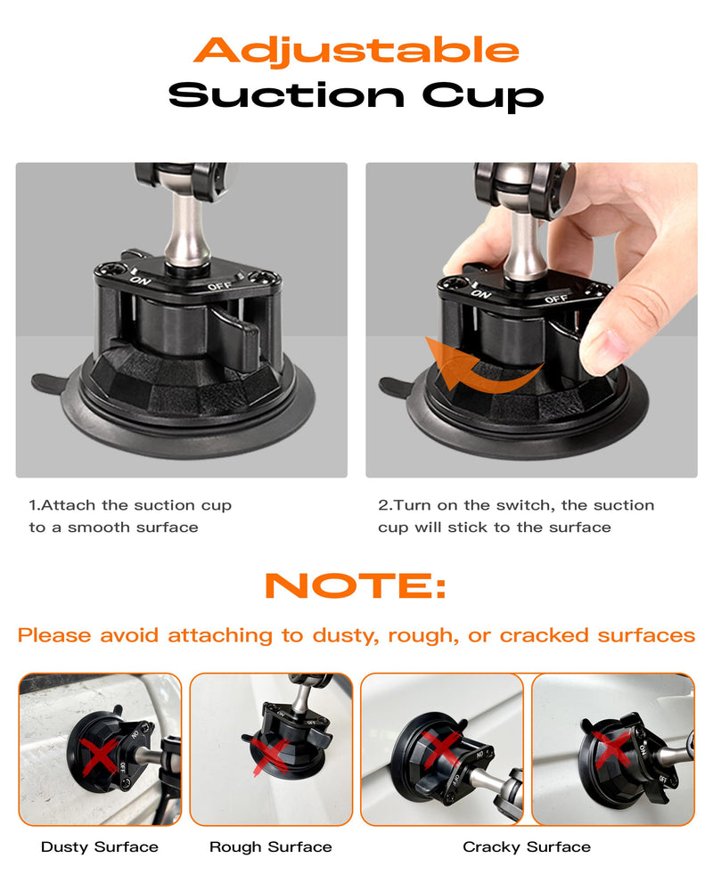[Australia - AusPower] - chubbycable ChubbyGrip Pro Dash Mount Premium Metal Knobs Phone Holders for Your Car 360° Rotation Suction Cup Phone Mount for Windshield, Clamp, Orange ChubbyGrip Pro (Clamp)-Orange 