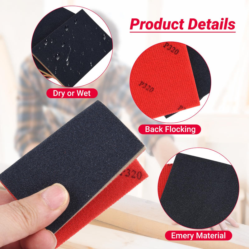 [Australia - AusPower] - 28 PCS 180-3000 Grit Sanding Sponge,Soft Foam Sanding Block,Ultra Fine Sanding Pads Wet Dry Sandpaper Sponge for Model Drywall Metal Wood Furniture Polishing Mix Grit 