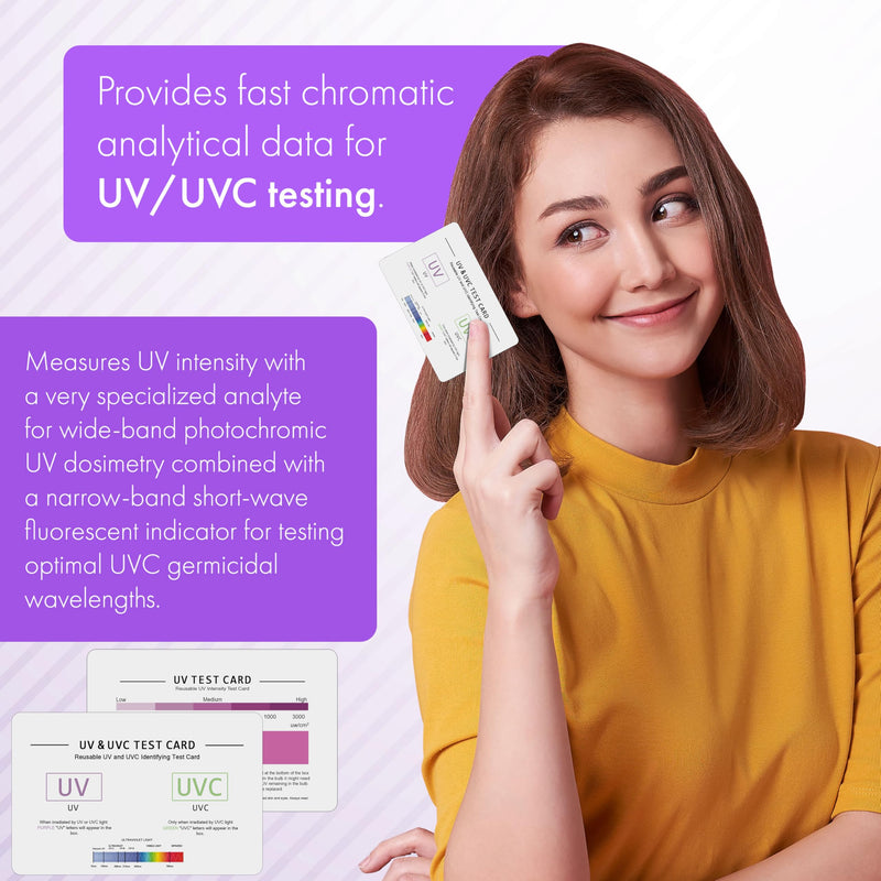 [Australia - AusPower] - SaiTech IT | UV & UVC Test Card & UV Intensity Test Card | 3-in-1 UV Test Card | UVA & UVC Light Identifying Card | UV Bulb & LED Intensity Reading Card | UV Dosage Indicator Card | UVB Tester 1 Pack 