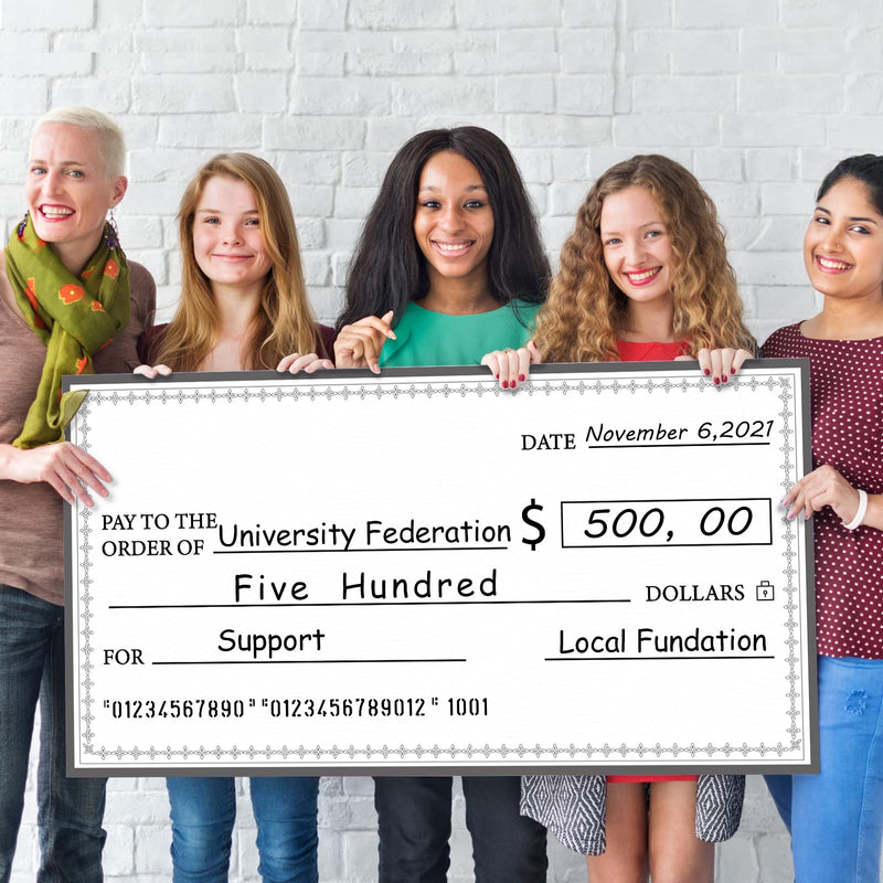 [Australia - AusPower] - Eersida 6 Pcs Giant Checks 30'' x 16'' Large Blank Fake Big Checks for Presentations Dry Erase Reusable Funny Oversized for School Graduation Donation Awards Fundraisers Charity Business 