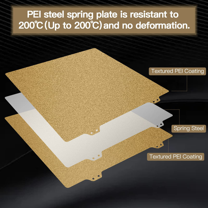 Double Sided Textured PEI Printing Bed, 3D Printer Parts Printing Plate Frosted PEI Surface300x300 mm for Kingroon KP5L/ SV04 IDEX/Anet A8 Plus/Anet et5/ et5 Pro(Without Magnetic Bottom Sheet) Double Sided 300 x300 mm