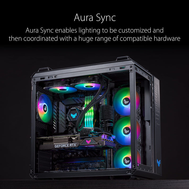 [Australia - AusPower] - TUF Gaming TF120 ARGB Case Fan - Single Pack (1 Piece, Aura Sync, Quiet Addressable ARGB Fan, PWM Control) black TUF 