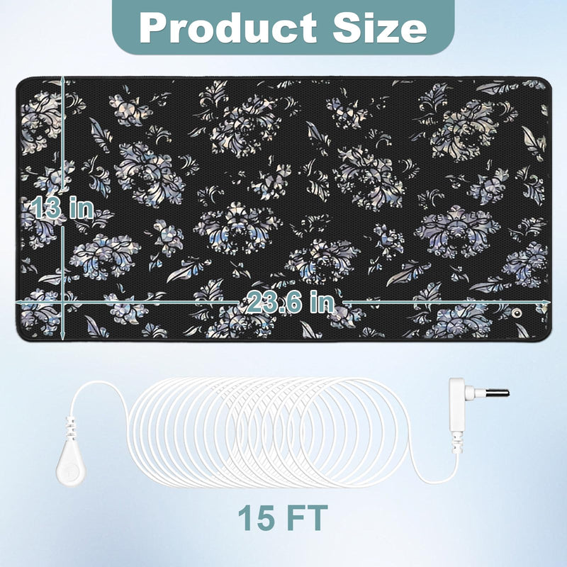 [Australia - AusPower] - Grounding Mat for Bed Feet Sleep Yoga Pet Desk Grounding Pad for Energy Balance Wellness with 15ft Grounding Cord 23.6"x13" Y-13x23.6 