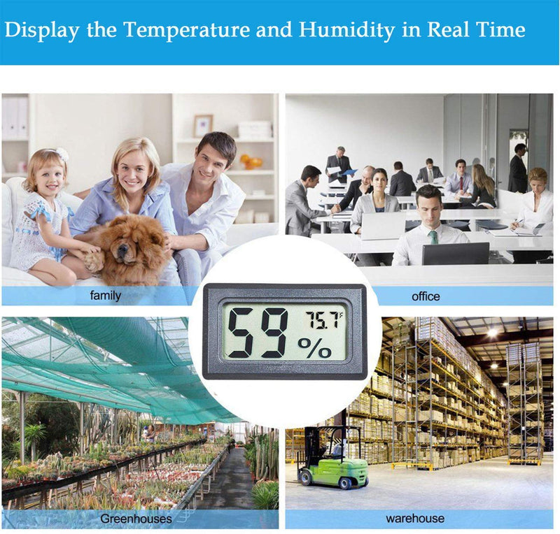 [Australia - AusPower] - 4-Pack Mini Digital Temperature Humidity Meters Gauge Indoor Thermometer Hygrometer LCD Display Fahrenheit (℉) for Reptile Tank,Jars,Guitar Case,Greenhouse, Garden, Cellar, Fridge, Closet 