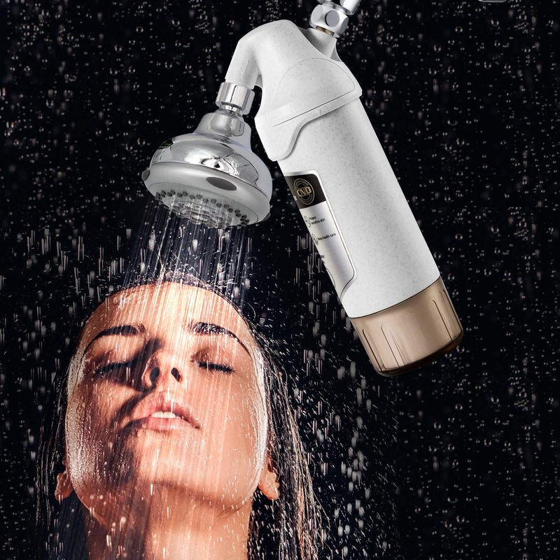 miniwell Shower Filter 720-Plus with replaceable cartridges, shower head filter with Double Filters, remove 99% chlorine (Shower Filter w/Head)