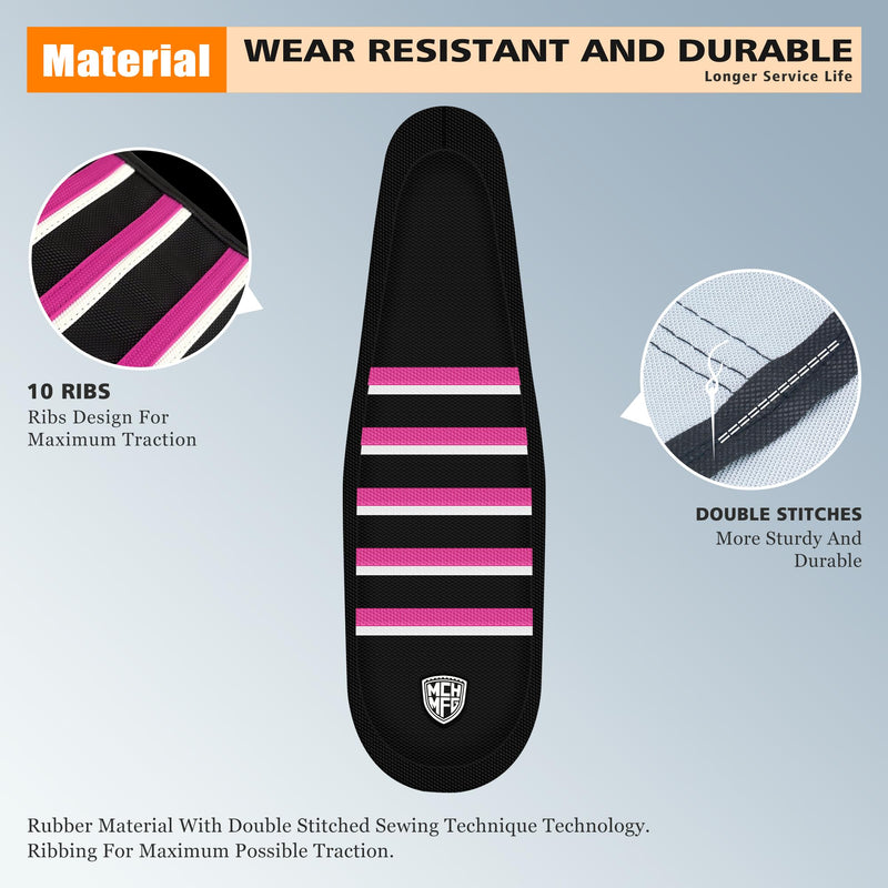 Ribbed Ebike Seat Cover Compatible with Ridstar Q20 Electric Bike Non-Slip Waterproof Anti-UV Protect Seat Cushion (Pink White) Pink White