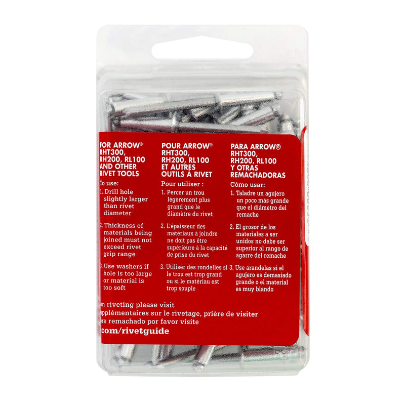 [Australia - AusPower] - Arrow RLA3/16IP Long Aluminum 3/16-Inch Pop Rivets for Metal, Fabric, Leather, and Auto Repair, 50-Pack 