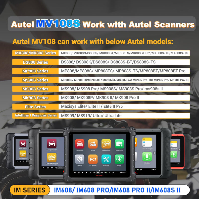 [Australia - AusPower] - Autel MaxiVideo MV108S Digital Inspection Camera, 2025 Upgrade MV108/ MV105S/ MV105, 2MP 1920x1080, IP67 Waterproof Industrial Endoscope, 39.37'' Flexible Snake Cable, Compatible w/Autel Scanner & PC 