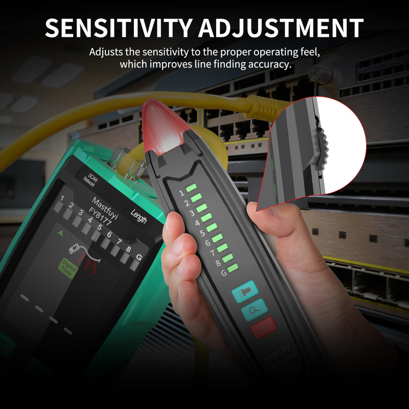 [Australia - AusPower] - Network Cable Tester, Shielded Line Finder, Rechargeable Cable Tracer with Probe Tone, Multi-Function Wire Tracer, Ethernet LAN Network Cat5/6/7 Cable Maintenance Organizer, Telephone Line 