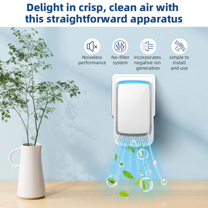 2026 New Plug in Air Purifiers Air Ionizers for Dust Mites, Odor Eliminator for Home with Negative Ion Generator, Quiet Portable Air Freshener Plug In for Bedroom,Office,Kitchen,Smoke,Dust (8) 8
