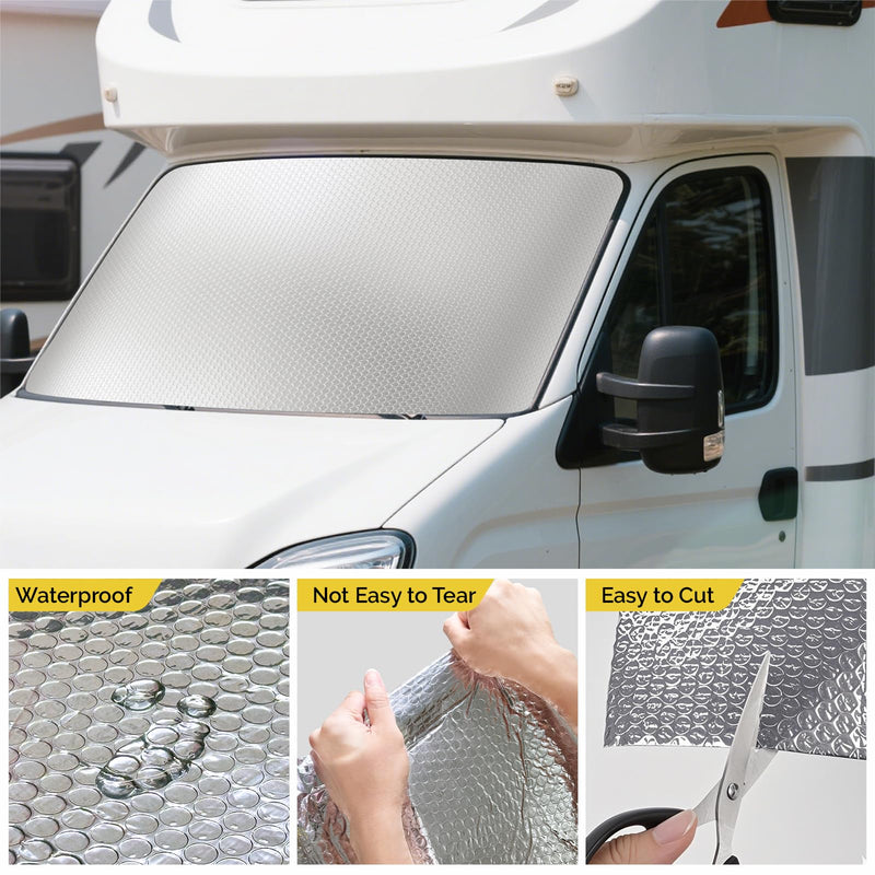 fowong Reflective Insulation Roll, Window Insulation Kit for Winter Weatherproofing Aluminum Foil Shield Radiant Barrier for RV Window Garage Thermal Heat Shield 48" x 10 Ft 48" x 10 Ft X 6mm