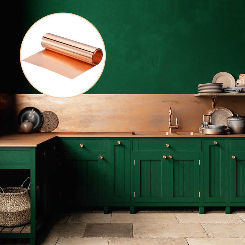 uxcell Copper Flashing Sheet Roll 3500mm x 200mm x 0.08mm, 99.9% Pure Copper Strip 8" x 11.5ft 20 Gauge Metal Foil Plate for Electricity DIY Projects