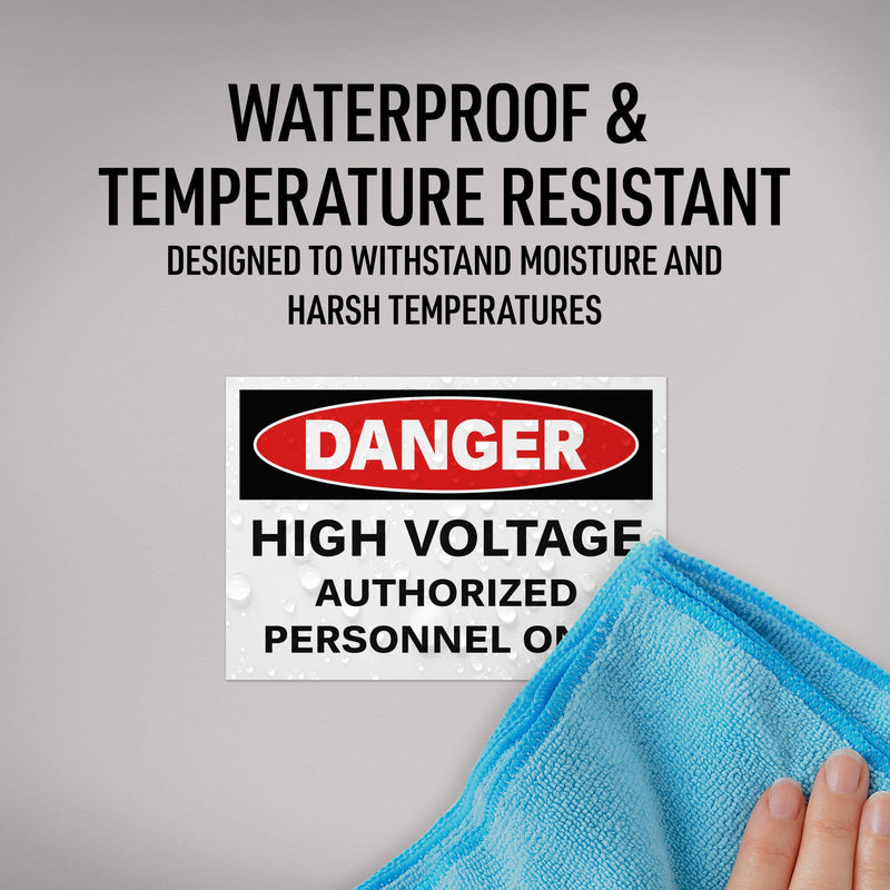 Avery High Voltage/Personnel Labels, Waterproof, UV Resistant, Preprinted, 3.5" x 5", 100 Warning Decal Labels 100 Labels Voltage - Authorized