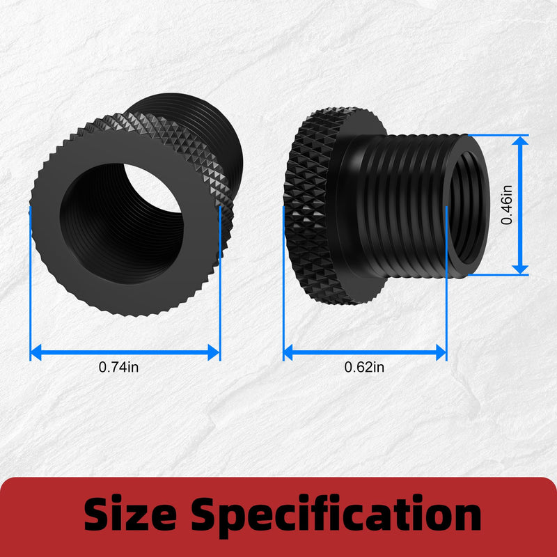 [Australia - AusPower] - 2 Pack Thread Protector 1/2x28 Thread to 5/8x24 with Rubber Washer Convert (2 Pack) 2 Pack 