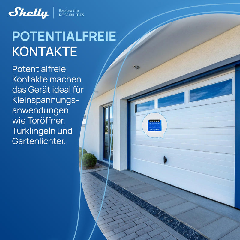 Shelly 1 Mini Gen3 - WLAN & Matte Smart Relay Switch, 1 Channel, 8 A, Potential-Free Contact, Light Switch, Garage Door Opener, Heating, Smart Home, Timer Switch, No Hub Required, Alexa, Google Shelly 1 Mini Gen 3 1 Stück