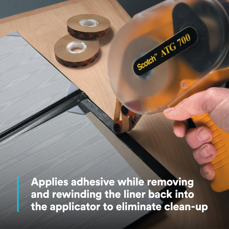 3M Scotch ATG 700 Adhesive Applicator, 1/2 in and 3/4 in wide rolls, Yellow 0.50 - 0.75 in Tape