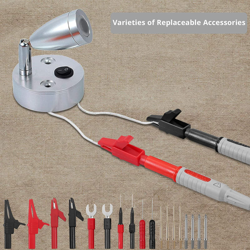 [Australia - AusPower] - Proster Multimeter Test Lead 26 in 1 Test Lead Kit with Interchangeable Multimeter Probes Crocodile Clips Electronic Test Leads for Digital Multimeter Clamp Meter 