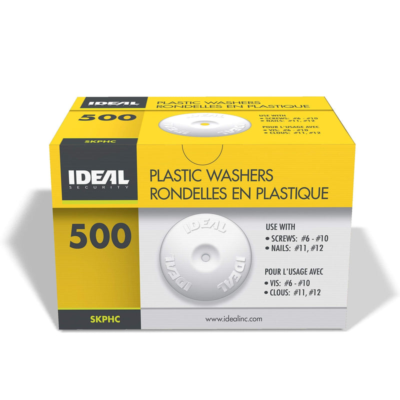 Ideal Security Inc. SKPHC Plastic Cap Washers for Nails or Screws Box of 500, 7/8 Inch, White, Count