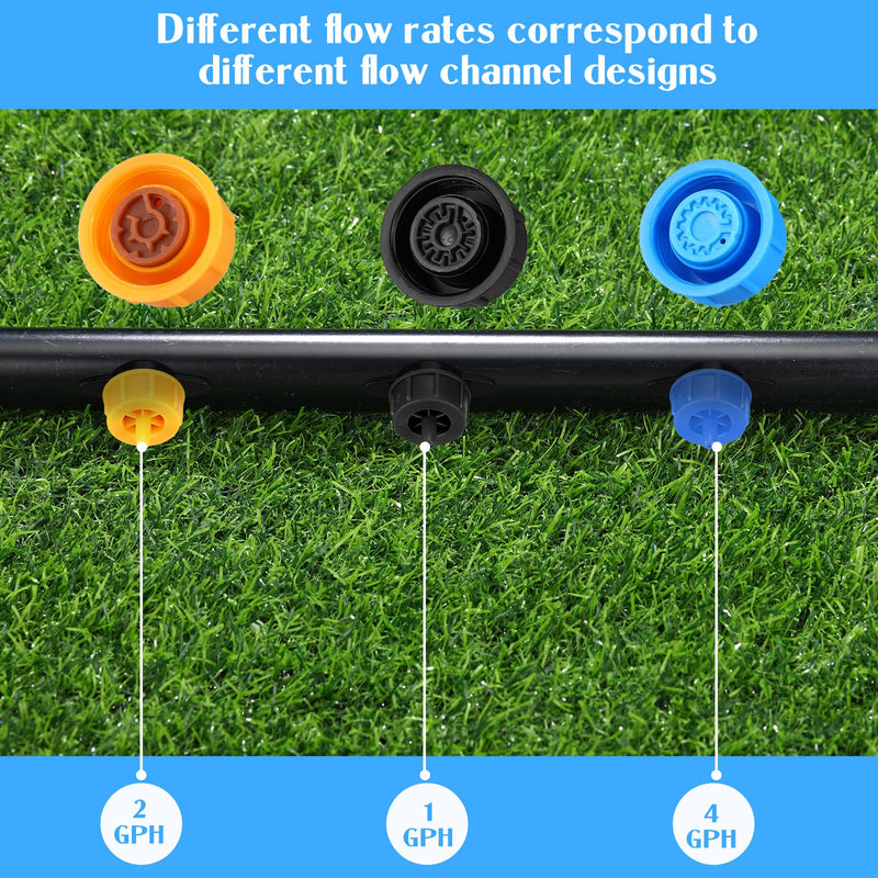[Australia - AusPower] - 50 Pcs Drip Irrigation Emitters 1/4 Inch 4 GPH Water Tubing Irrigation Tubing Pressure Compensating Dripper Emitters System Drip Tip Constant Flow Heads Parts for Garden Watering Dripper 1/2 GPH 