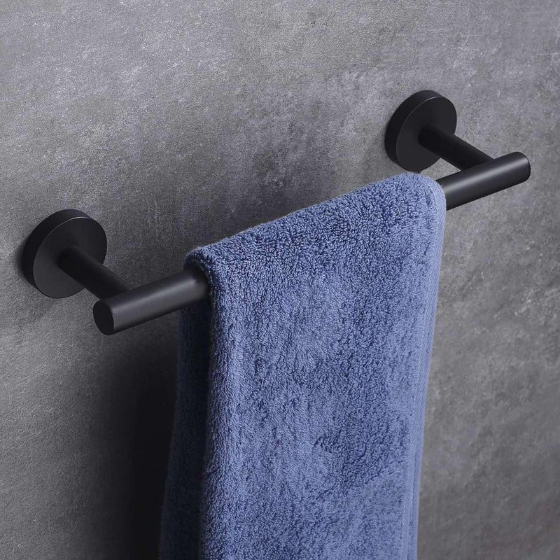 Modket 16 Inches Matte Black Towel Bar Bathroom Hardware 304 Stainless Steel Wall Mounted Kitchen Towel Holder Cloths Hanger 16 Inch