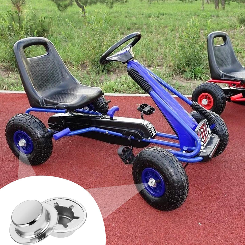 [Australia - AusPower] - 1/2 Push Nut Axle Cap, 6 Pack Push on Pushnut Cap Spring Steel Permanent Washer Caps with Mechanical Zinc Plating for Hand Trucks, Rolling Bins and Lawn Push Wagons Alternative for Cotter Pins 