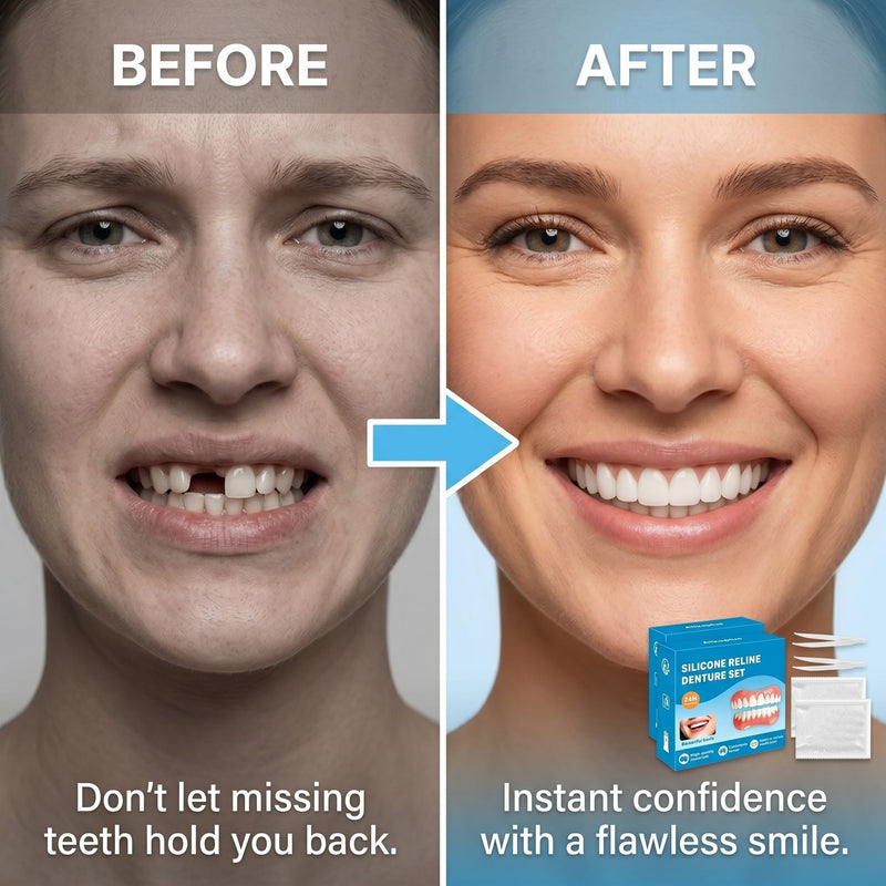 Pack of 2 Dentures, Dentures, Includes Upper and Lower Teeth, Comfortable Adjustment, Removable, Repeat Use for Women and Men