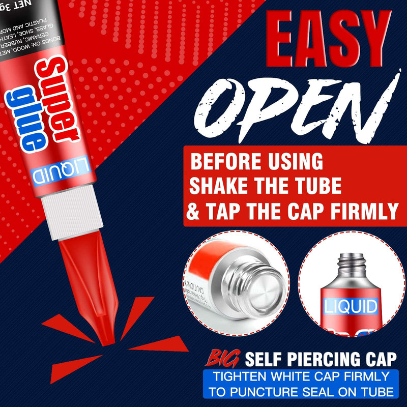 [Australia - AusPower] - 3 Gram (Pack of 12) Single Use Super Glue Liquid, Super Fast, Thin & Strong Adhesive Superglue, Cyanoacrylate Glue for Hard Plastics, DIY Craft, Ceramics, Leather, Metal Etc Pack of 12 