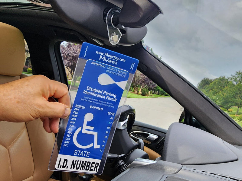 [Australia - AusPower] - Handicap Parking Placard Holder - Mirortag Silver by JL Safety, Magnetically Display & Put Away your Disabled Permit Tag with Eyes Closed. Made in USA 