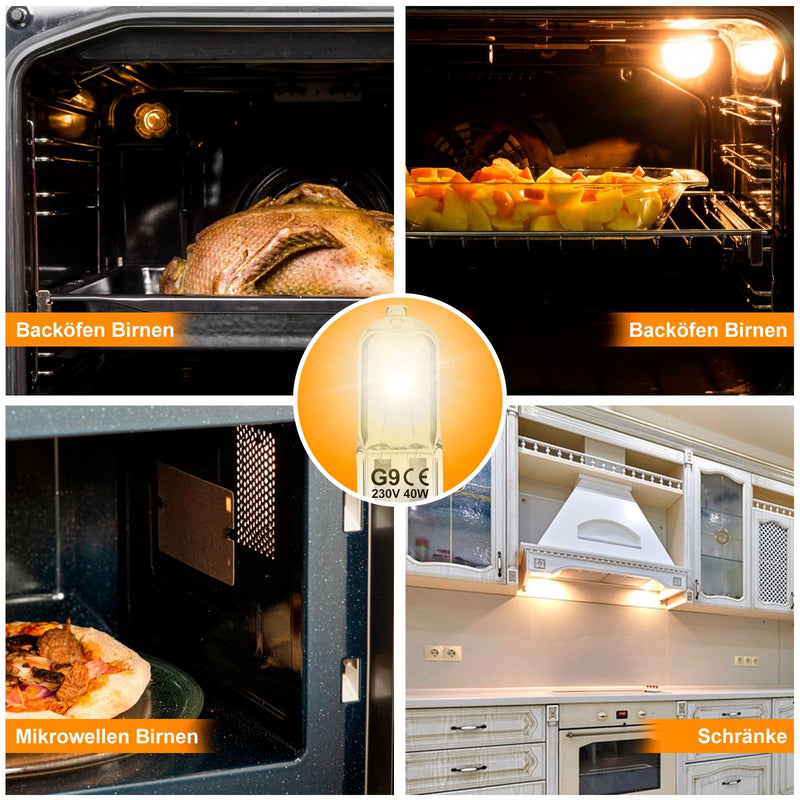 [Australia - AusPower] - Jaenmsa G9 Halogen Bulbs, Pack of 12, G9 40 W, 230 V, Dimmable Halogen Bulbs, Non-Flicker Capsule Bulbs, Warm White Lamps 2700 K for Oven Lamp, Ceiling Lights, Candlesticks 40W-12 Piece 