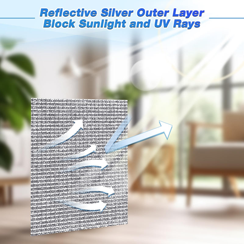 Frienda Rv Window Reflective Insulation Roll 24inchx10ft Double Aluminum Foil Heat Bubble Thermal Window Shade Door Cover Blackout for Garage Roof Travel Camper Skylight Shield