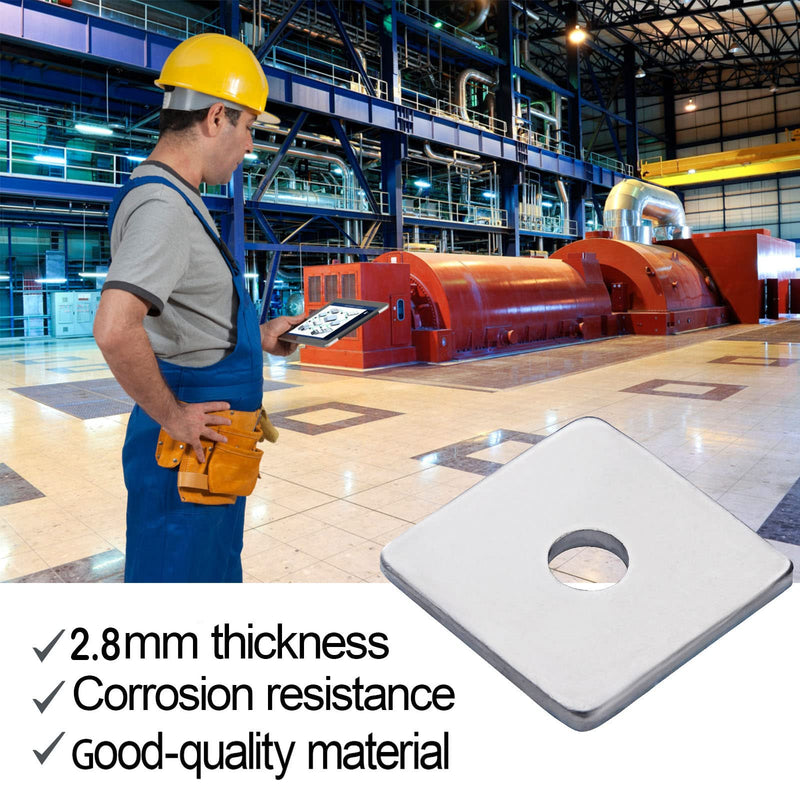 [Australia - AusPower] - Squares Washer Galvanized Heavy Duty Plate Fastener Square Plate Washers, 16mm x 40mm x 40mm x 2.8mm, 20 Pieces 